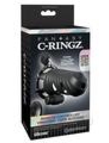 Fantasy Cringz Remote Cock Block Blk Fantasy Cringz Remote Cock Block Blk