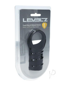 Levelz Silicone Ring Ribbed Sleeve Blk