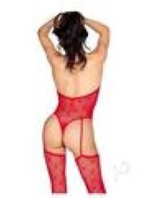 Mini Heart Teddy N Stockings Os Red