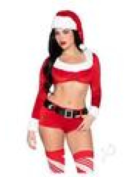 Christmas Cutie Costume Md Red/wht 4pc