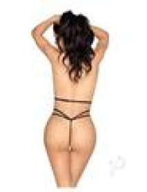 Applique Open Teddy Pearl Gstring Os Blk