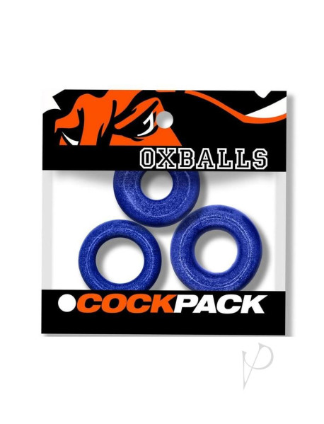 Cockpack Multi  cockrings 3pk Blu Fire