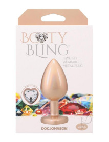Booty Bling Heart Metal Plug Lg Gld