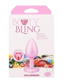 Booty Bling Heart Metal Plug Sm Pnk