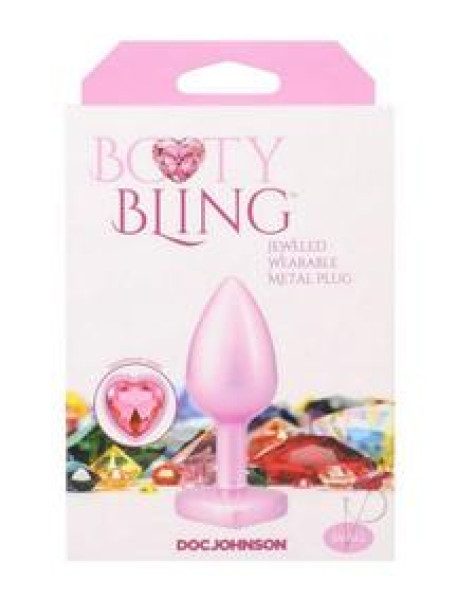 Booty Bling Heart Metal Plug Sm Pnk