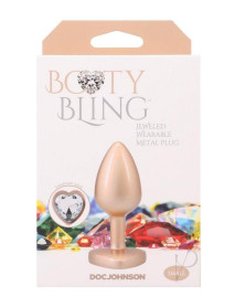 Booty Bling Heart Metal Plug Sm Gld