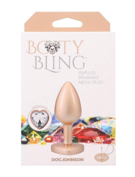 Booty Bling Heart Metal Plug Sm Gld Booty Bling Heart Metal Plug Sm Gld