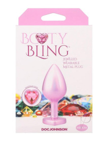 Booty Bling Heart Metal Plug Md Pnk