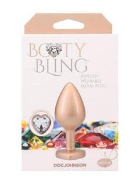 Booty Bling Heart Metal Plug Md Gld