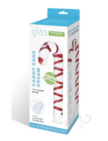 Candy Cane Dream Glass Dildo 7.5 (spec)