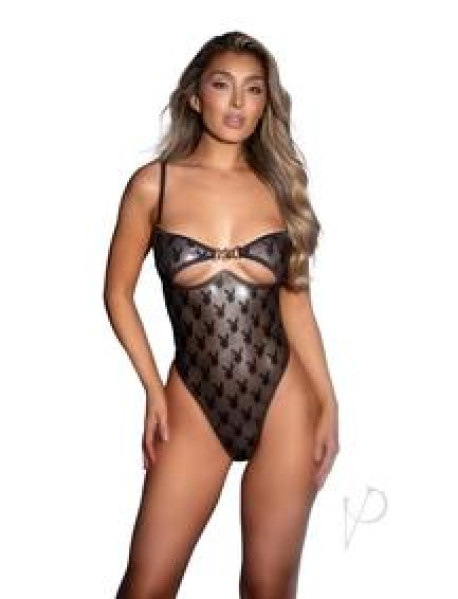 Playboy Shimmer Bunny Teddy Lg Gry
