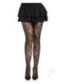Fleurine Eyelet Lace Tights Os Blk