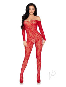 Lace Lingerie Jumpsuit Os Red
