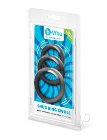 B Vibe Snug Ring Swole Cockring 3pk Blk