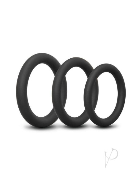 B Vibe Snug Ring Lite Cockring 3pk Black B Vibe Snug Ring Lite Cockring 3pk Black