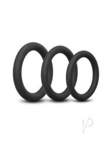 B Vibe Snug Ring Lite Cockring 3pk Black B Vibe Snug Ring Lite Cockring 3pk Black