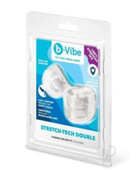 B Vibe Stretch Tech Dbl Barrel Clear B Vibe Stretch Tech Dbl Barrel Clear