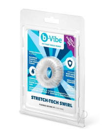 B Vibe Stretch Tech Swirl Cockring Clear