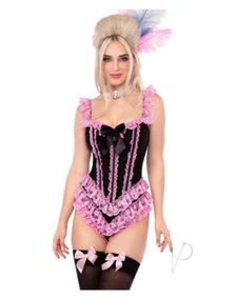 Bone Ruffle Bodysuit Bow Sm Blk/pnk