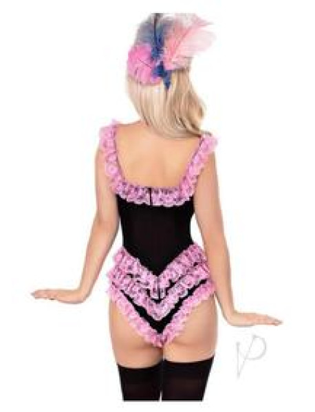 Bone Ruffle Bodysuit Bow Sm Blk/pnk
