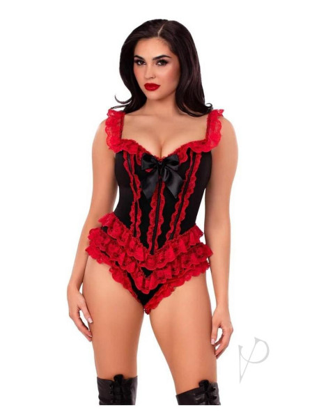 Bone Ruffle Bodysuit Bow Sm Blk/red