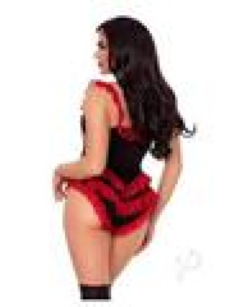 Bone Ruffle Bodysuit Bow Sm Blk/red