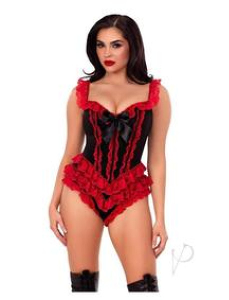 Bone Ruffle Bodysuit Bow Sm Blk/red