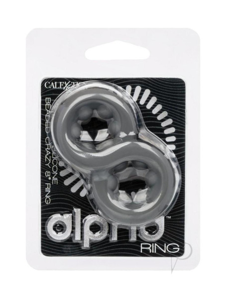 Alpha Liquid Beaded Crazy 8 Ring Gry Alpha Liquid Beaded Crazy 8 Ring Gry