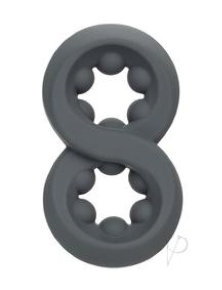 Alpha Liquid Beaded Crazy 8 Ring Gry Alpha Liquid Beaded Crazy 8 Ring Gry
