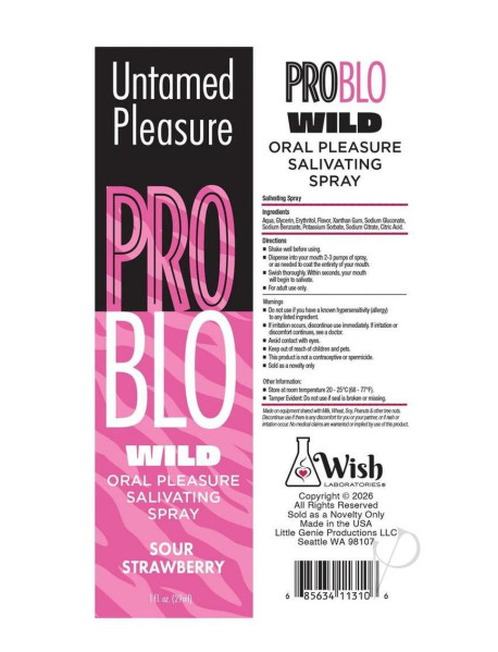 Problo Wild Salivate Spray Strawber 1oz