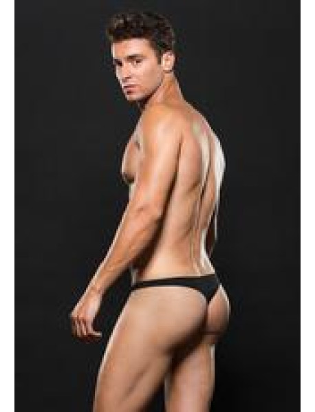 MICROFIBER LOWRISE ZIP THONG S/M BLACK MICROFIBER LOWRISE ZIP THONG S/M BLACK