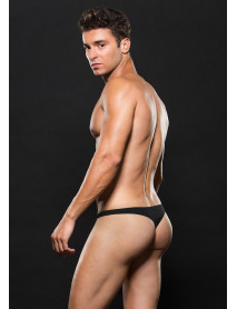 MICROFIBER LOWRISE ZIP THONG S/M BLACK