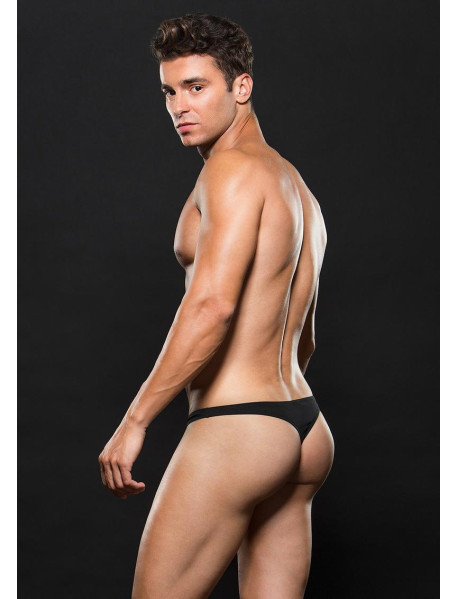 MICROFIBER LOWRISE ZIP THONG S/M BLACK MICROFIBER LOWRISE ZIP THONG S/M BLACK