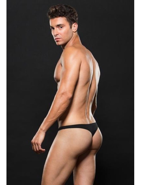 MICROFIBER LOWRISE ZIP THONG S/M BLACK MICROFIBER LOWRISE ZIP THONG S/M BLACK