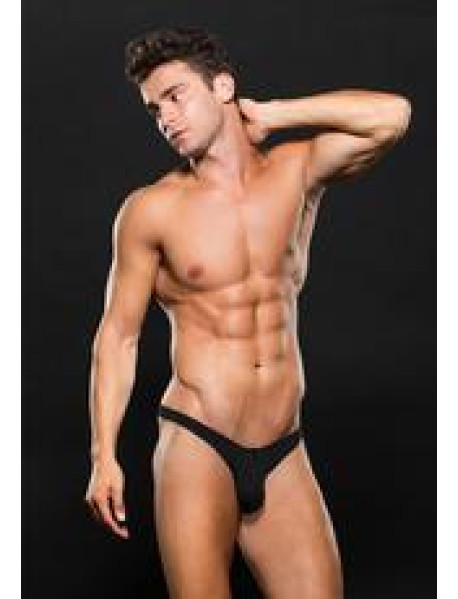 MICROFIBER LOWRISE ZIP THONG S/M BLACK MICROFIBER LOWRISE ZIP THONG S/M BLACK