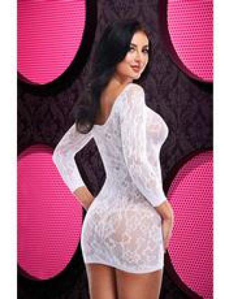 LACE OFF THE SHOULDER MINI DRESS - WHITE LACE OFF THE SHOULDER MINI DRESS - WHITE