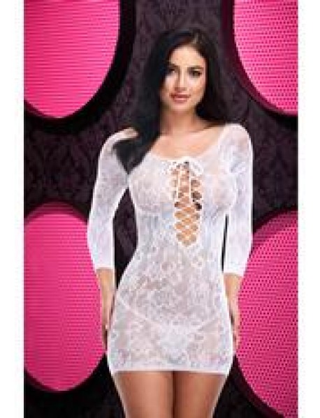LACE OFF THE SHOULDER MINI DRESS - WHITE LACE OFF THE SHOULDER MINI DRESS - WHITE