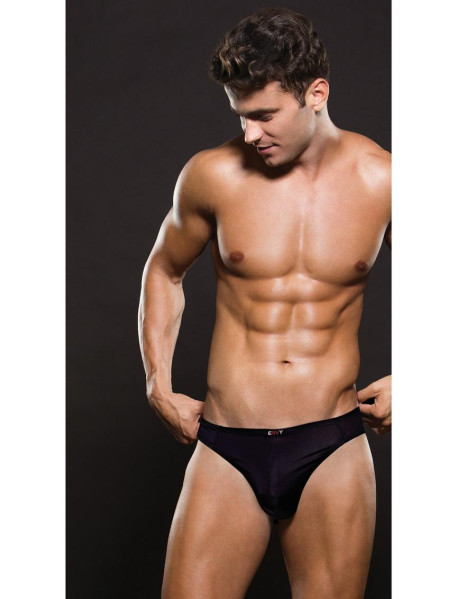 ENVY MICROFIBER THONG - BLACK SM/MED