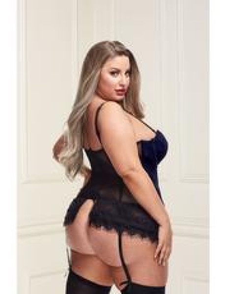 BACI BUSTIER AND GSTRING - BLUE XL