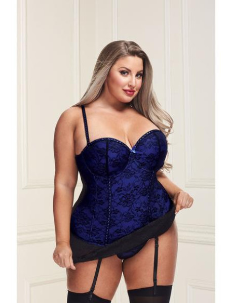 BACI BUSTIER AND GSTRING - BLUE XL