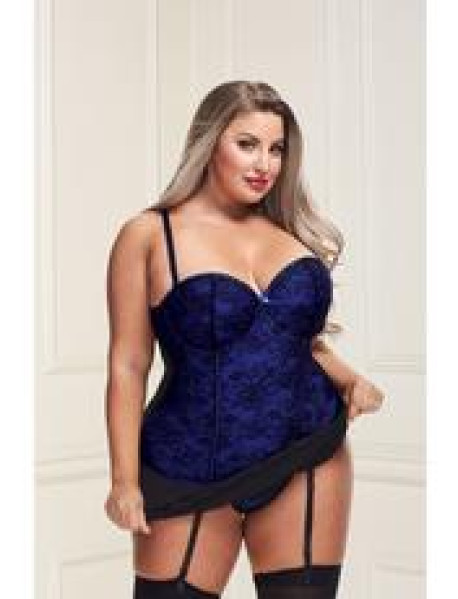 BACI BUSTIER AND GSTRING - BLUE XL