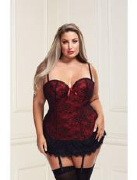 BACI BUSTIER AND GSTRING - RED XL