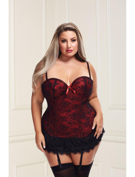 BACI BUSTIER AND GSTRING - RED 3X