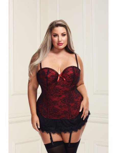 BACI BUSTIER AND GSTRING - RED 3X