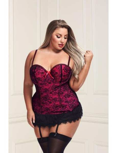 BACI BUSTIER AND GSTRING - PINK XL