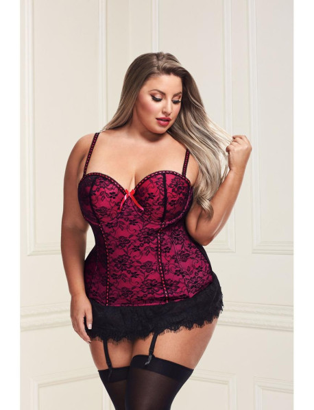 BACI BUSTIER AND GSTRING - PINK 1X