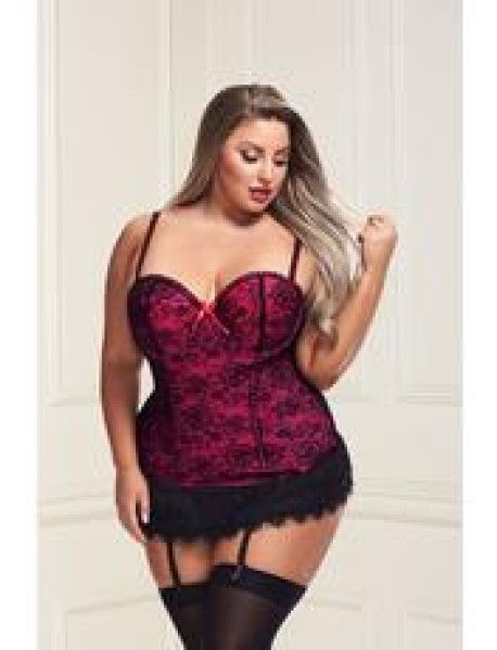 BACI BUSTIER AND GSTRING - PINK 1X