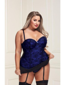 BACI BUSTIER AND GSTRING - BLUE 3X