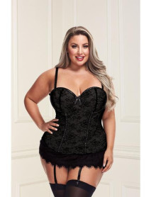 BACI BUSTIER AND GSTRING- BLACK 3X