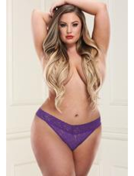 BACI LACE THONG - PURPLE - XL (C)